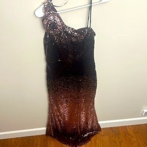 Vince Camuto Sequin Vince Camuto Ombre Dress - Brown/Rose Gold